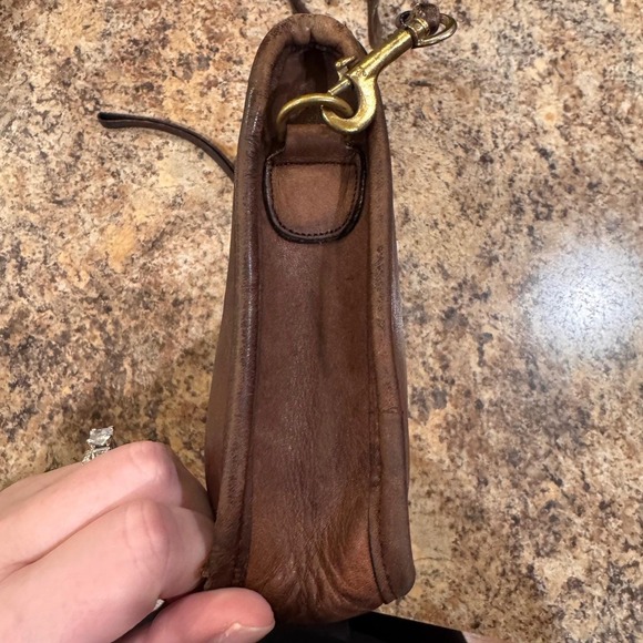 Vintage Early 80's Coach Leather Shoulder Clutch Bag Dark Brown Purse #0132 - Picture 15 of 16